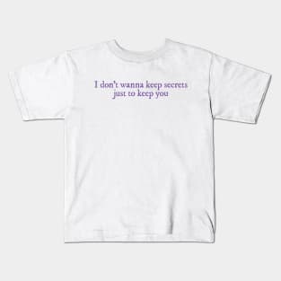 Cruel Summer lyrics purple Kids T-Shirt